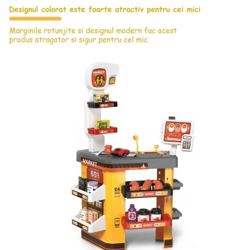 Set de Cumparaturi Tip Supermarket Mavio® pentru Copii, 52 de Accesorii, Lumini si Sunete, Inaltime 85 cm - Img 2