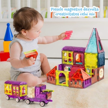 Set Magnetic de Constructie Mavio®, 71 de piese, Creativ, Numeroase Modalitati de Constructie - Img 4