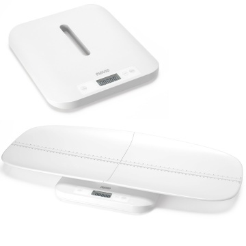 Cantar Bebelusi Mavio®, 2 in 1, Greutate Maxima 150 kg, Interval 30 g - 150 kg, Display LED, Functie Auto-Hold, Suprafata Anti-Alunecare, Masurare Inaltime, Bebelus si Mama, Diviziune 5 g, Unitati g, kg, oz, lb, lb