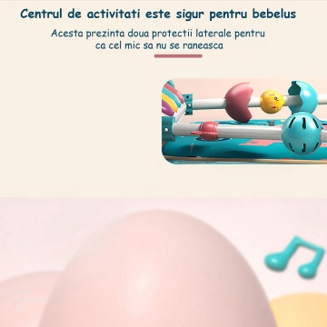 Centru de Activitati si Joaca Mavio®, Saltea Multifunctionala 5 in 1 pentru Copii si Bebe, Pian Colorat, Oglinda si Jucarii Detasabile, Albastru - Img 5