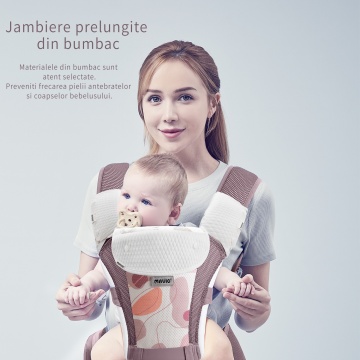 Marsupiu Bebe Mavio®, Ergonomic, 6 Pozitii de Purtare, intre 0 si 36 de luni, Greutate Maxima 14.9 kg, Roz - Img 7