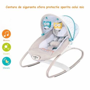 Resigilat - Balansoar Electric Mavio®, 8 Cantece de Leagan, Baldachin Retractabil, Functie Temporizator, Centura de Siguranta - Img 5