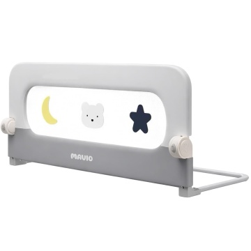 Resigilat - Bariera de Protectie Laterala pentru Pat Mavio®, 150 x 50 cm, Bariera Siguranta Pat Copii, Cadru Otel, Material Oxford 300D + Poliester, Inaltime 50 cm, Pliabila, Sistem Fixare Sigur, Pentru Saltea, Gri