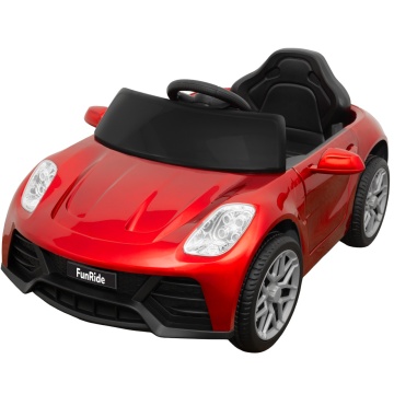 Resigilat - Masinuta Electrica Mavio®, Model FunRide, Copii 3 - 8 Ani, Telecomanda, Viteza 5km/h, Doua Motoare, Faruri, Cauciucuri EVA, Oglinzi, Rosu
