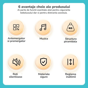Resigilat - Premergator Copii 2 in 1 Mavio®, Resigilat - Model MyRide, Rotobil, Mod Antemergator, Varsta 3-36 Luni, Pliabil, Inaltime Ajustabila, Cos Baschet, Gri - Img 3