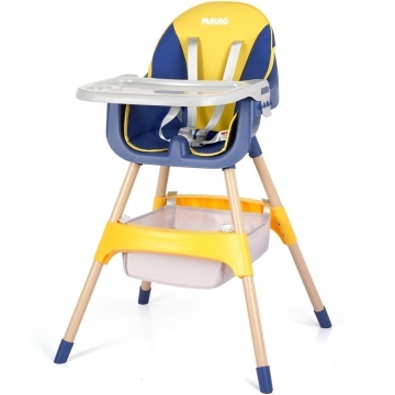 Resigilat - Scaun de Masa 3in1 pentru Bebelusi si Copii Mavio®, Model Petite, Varsta 6-36 luni, Inaltime Ajustabila, Centura de Siguranta in 5 Puncte, Tavita Reglabila si Detasabila, Loc pentru Depozitare, Albastru