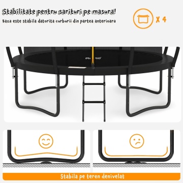 Resigilat - Trambulina pentru Copii Mavio®, Diametru 244 cm, Plasa Protectie, Exterior si Gradina, Protectie UV, Scara de Acces Inclusa, 48 de Arcuri de Sustinere din Otel Galvanizat, Certificat de Siguranta - Img 6