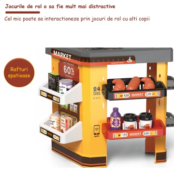 Set de Cumparaturi Tip Supermarket Mavio® pentru Copii, 52 de Accesorii, Lumini si Sunete, Inaltime 85 cm - Img 3