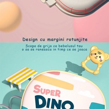 Centru de Activitati si Joaca Mavio®, Saltea Multifunctionala 5 in 1 pentru Copii si Bebe, Pian Colorat, Oglinda si Jucarii Detasabile, Albastru - Img 6