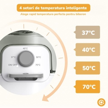 Incalzitor Instant pentru Apa Mavio®, Baby Water Warmer, Espressor Apa pentru Bebelusi, Capacitate 1L, Afisaj LED, 4 Setari Temperatura 37-70°C, Mentinere Cald pana la 72h, Lumina de Noapte, Fara BPA, Preparare Rapida Biberon, Alb - Img 3