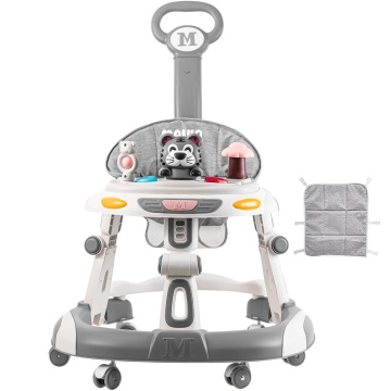 Premergator Copii 2 in 1 Mavio®, Model EasyRide, Rotobil pentru Bebelusi, Mod Antemergator, Varsta Recomandata 6-36 Luni, Maner, Pliabil, Inaltime Ajustabila, Jucarii Interactive, Anti Cadere, Roti 360 Grade, Masuta Mancare Bebe, Tavita cu Sunete, Gri - Img 1