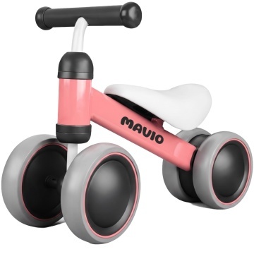 Resigilat - Bicicleta de Echilibru Mavio®, Pentru Copii 12-24 Luni, Greutate Maxima 15 kg, Cadru din Otel Carbon, Roti EVA + PP, Sa Confortabila, Ghidon Stabil, Design Usor si Compact, Ajuta la Dezvoltarea Echilibrului si Coordonarii, Culoare Roz
