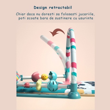 Resigilat - Centru de Activitati si Joaca Mavio®, Saltea Multifunctionala 5 in 1 pentru Copii si Bebe, Pian Colorat, Oglinda si Jucarii Detasabile, Albastru - Img 10