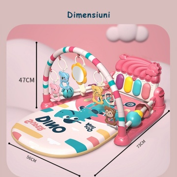 Resigilat - Centru de Activitati si Joaca Mavio®, Saltea Multifunctionala 5 in 1 pentru Copii si Bebe, Pian Colorat, Oglinda si Jucarii Detasabile, Roz - Img 2