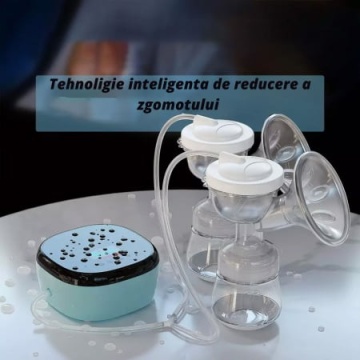 Resigilat - Pompa de San Electrica Dubla, WOWSTEP®, STEP 200 Pro cu 2 Biberoane, Functie de Masaj, Afisaj Digital, Complet Detasabila, Capacitate de 300 ml, fara BPA, 9 Niveluri de Intensitate, Zgomot Redus - Img 3