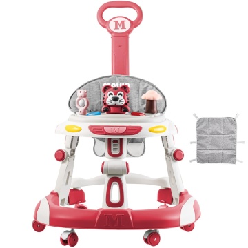 Resigilat - Premergator Copii 2 in 1 Mavio®, Model EasyRide, Rotobil pentru Bebelusi, Mod Antemergator, Varsta Recomandata 6-36 Luni, Maner, Pliabil, Inaltime Ajustabila, Jucarii Interactive, Anti Cadere, Roti 360 Grade, Masuta Mancare Bebe, Roz