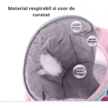 Resigilat - Premergator Reglabil pentru Bebelusi cu Varsta intre 6-36 Luni, Pliabil cu 3 Jucarii, Material Respirabil, Greutatea Maxima 20 kg, Roz - Img 6