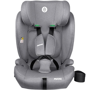 Resigilat - Scaun Auto Copii Mavio®, Model Active, ISOFIX + Top Tether, 76 – 150 cm, 9 – 36 kg, Copii 1 – 12 ani, Montaj cu Fata la Sensul de Mers, Tetiera Reglabila, Protectie Impact Lateral, Centura Siguranta 3 Puncte, Omologat R129, Gri/Roz - Img 4