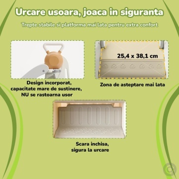 Resigilat - Tobogan Copii Mavio® cu Cos Baschet, 3–6 Ani, Panta Alunecare 165 cm, Structura HDPE Durabila, Pliabil, Stabil si Sigur, Design Ergonomic, Interior/Exterior, Dimensiuni 175x47x77 cm, Verde - Img 3