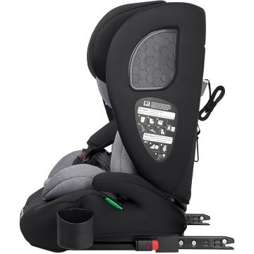 Scaun Auto Copii Mavio®, Model Active, ISOFIX + Top Tether, 76 – 150 cm, 9 – 36 kg, Copii 1 – 12 ani, Montaj cu Fata la Sensul de Mers, Tetiera Reglabila, Protectie Impact Lateral, Centura Siguranta 3 Puncte, Omologat R129, Negru/ Gri - Img 3