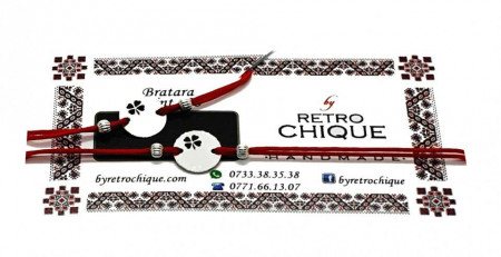 Set 2 bratari mama si bebe banut cu trifoi mic argint 925
