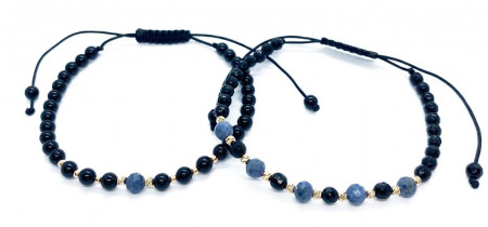 Set doua bratari cu bilute de aur 14k safire si onix