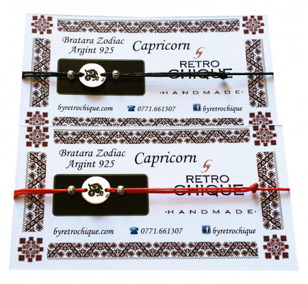 Bratara argint gravata zodia capricorn