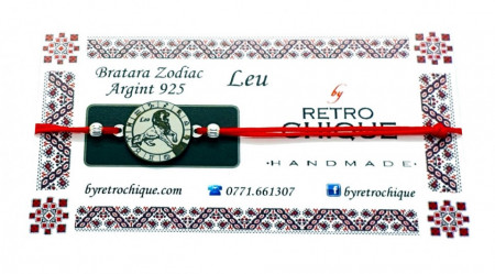 Bratara argint gravata zodia leu 14 mm