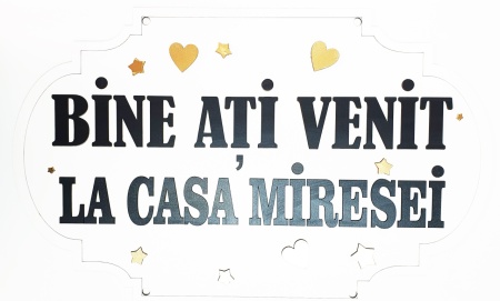 Plăcuță „Bine ați venit la casa miresei” – 40, 50 sau 60 cm