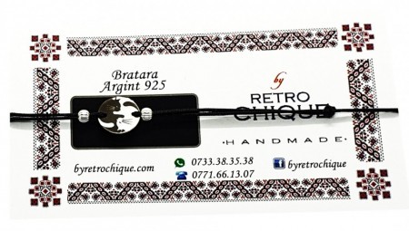 Bratara argint 925 pisici yin yang
