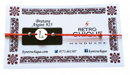 Bratara banut argint initiala L