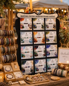 Panou cu brățări pentru zodii din pietre semiprețioase - Img 2