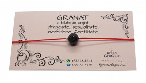 Bratara o piatra granat si bilute de argint