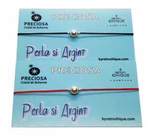 Bratara cu perla Preciosa si bilute de argint