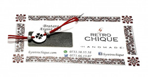 Bratara argint banut cu trifoi mediu pentru copii