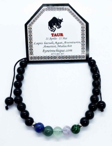 Bratara "Protectie si transformare" cu onix zodia taur - Img 1