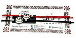 Set bratari cuplu inimioara dubla, gravate FOREVER