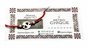 Bratara argint banut cu inimioare gravate pentru copii