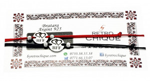 Set 2 bratari inimioara dubla, gravate BFF