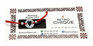 Bratara argint banut cu inimioara dreapta pentru copii