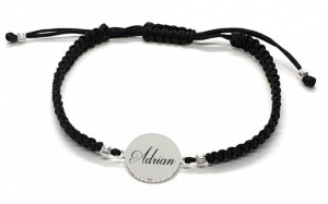 bratara asur negru si argint personalizata cu numele
