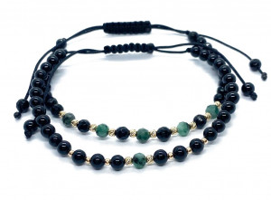 Set doua bratari cu bilute de aur 14k smaralde si onix - Img 5