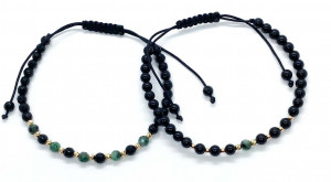 Set doua bratari cu bilute de aur 14k smaralde si onix - Img 6