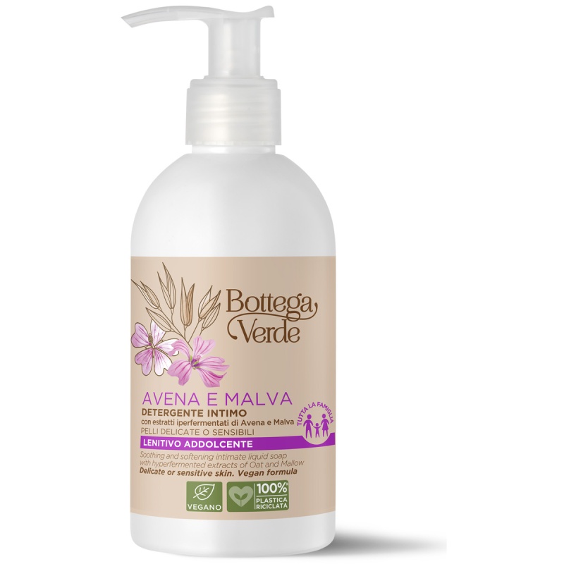 Sapun pentru igiena intima, calmant, cu extracte hiperfermentate de ovaz si nalba - Avena e Malva, 250 ML