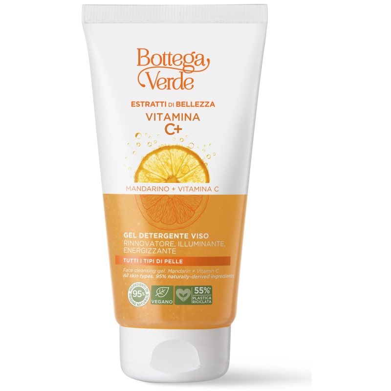 Gel de curatare a fetei, pentru toate tipurile de ten cu extract de Mandarina si Vitamina C - Estratti di Bellezza, 150 ML