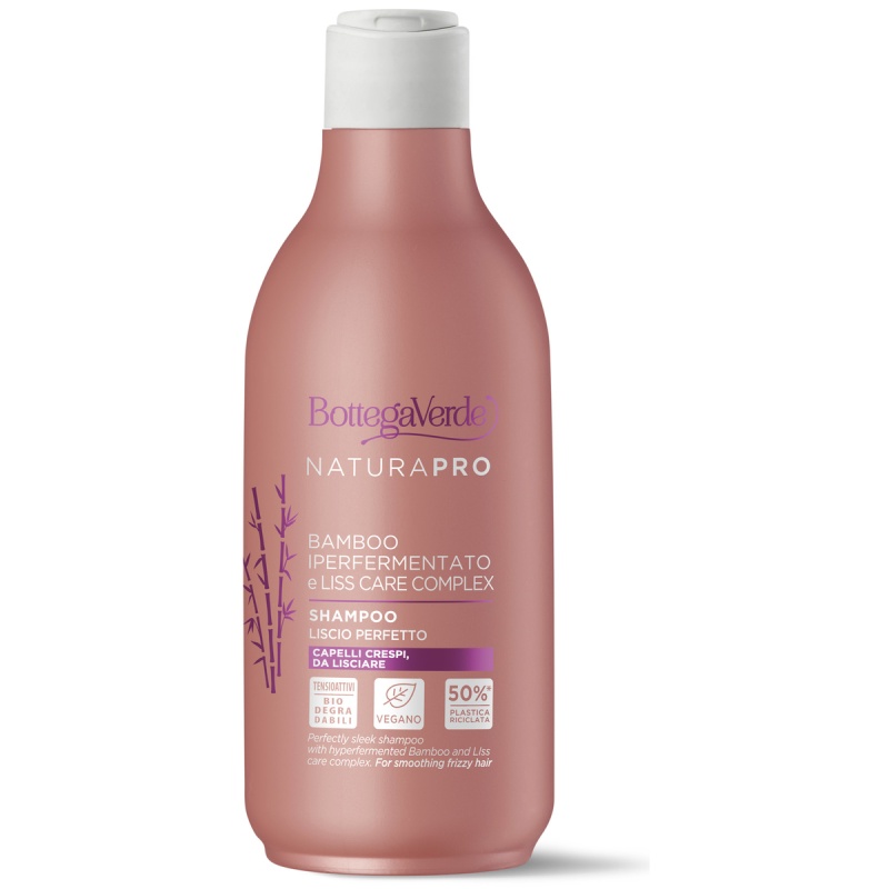 Sampon pentru par cret sau ondulat, cu extract hiperfermentat de bambus - Natura Pro, 250 ML