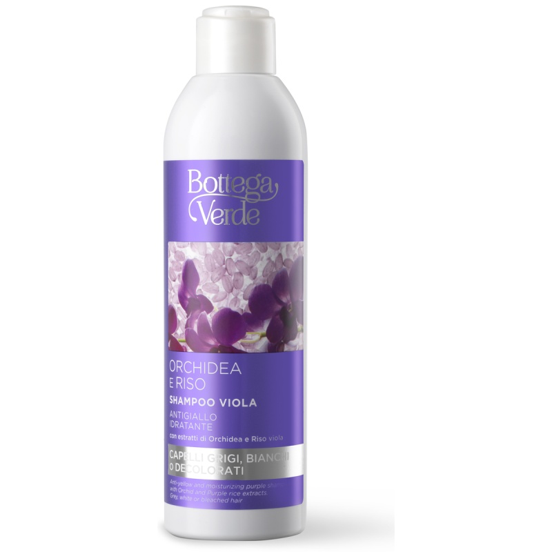 Sampon pentru neutralizarea tonurilor de galben, cu extracte de orhidee si orez - Orchidea e Riso, 250 ML
