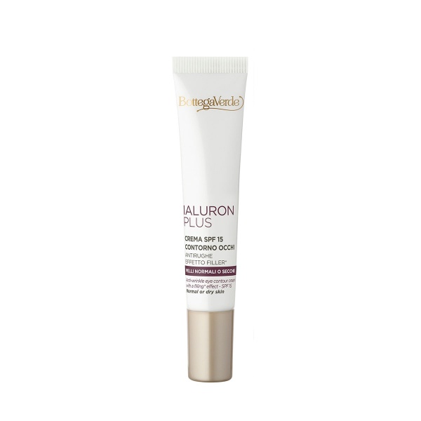 Crema antirid, pentru ochi, special conceputa pentru tenul uscat, cu acid hialuronic si extract de flori albe - Ialuron Plus, 15 ML