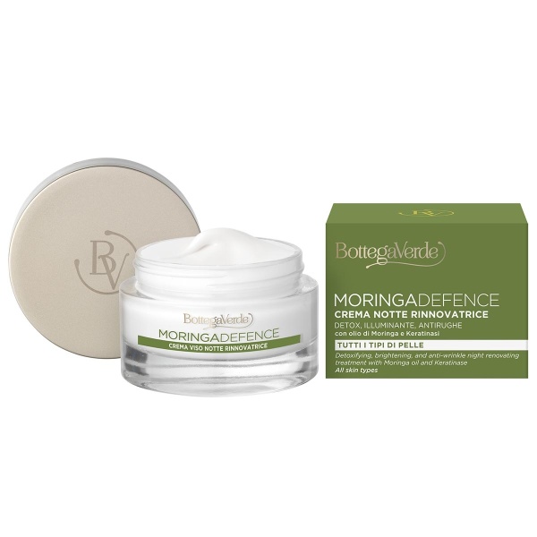 Crema de fata regeneratoare, de noapte pentru toate tipurile de ten cu ulei de Moringa si keratina - Moringa Defence, 50 ML