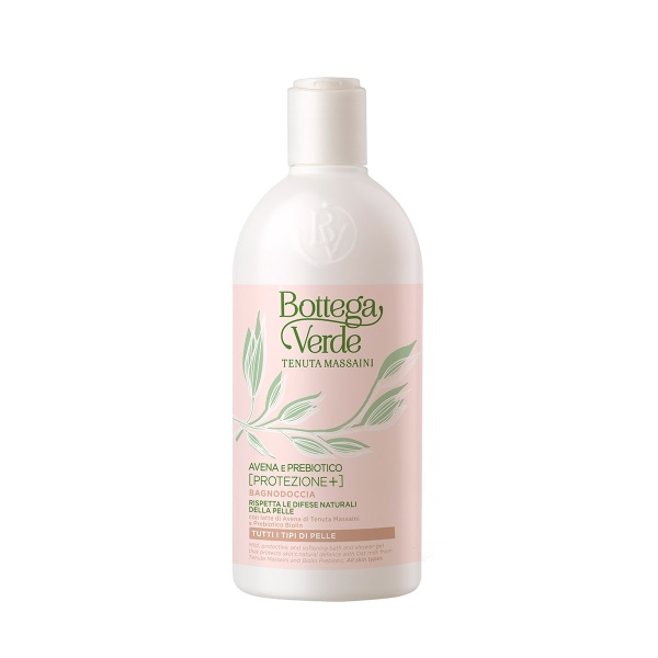 Gel de dus, delicat, cu lapte de ovaz de la Domeniul Massaini si Biolin Prebiotic - Avena e Prebiotico, 400 ML